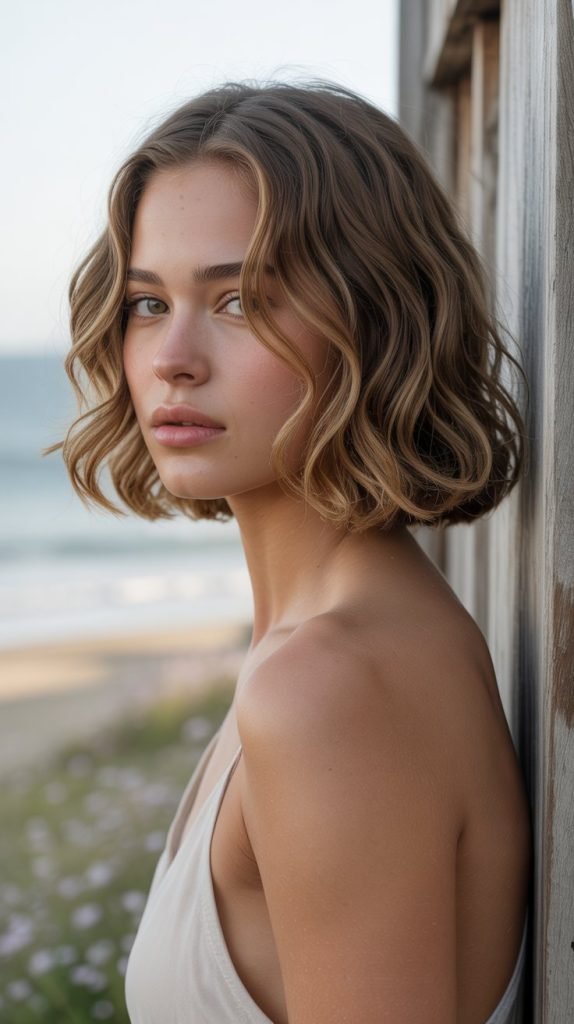 Wavy Ear-Length Bob with Soft Layers