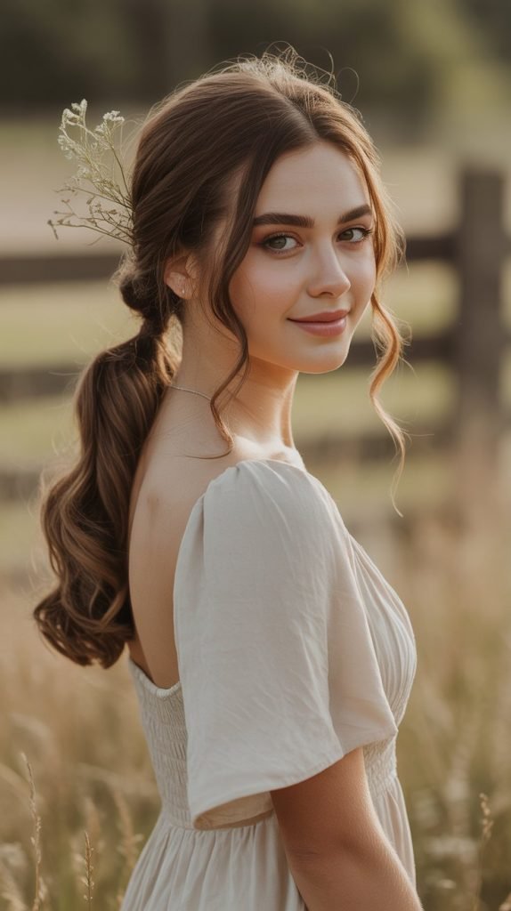 Romantic Side-Swept Ponytail Updo