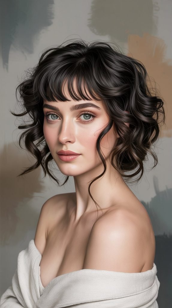 Textured Micro Bangs with Ringlets