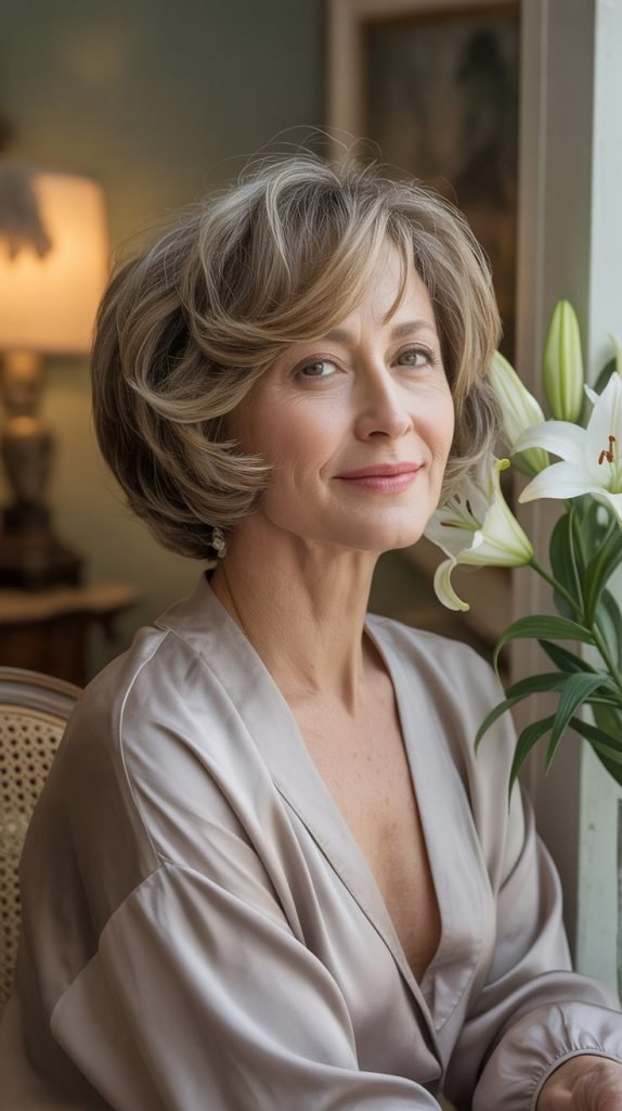 Feathered Bob with Soft Curls