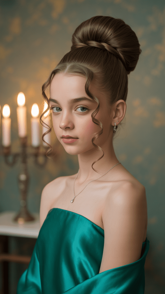 High Bun with Face-Framing Pieces