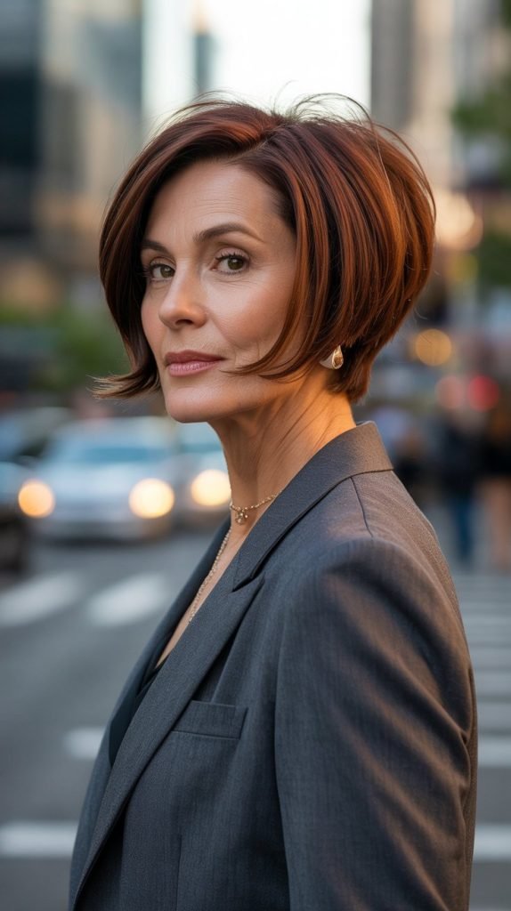 Short Feathered Bob with Tapered Nape