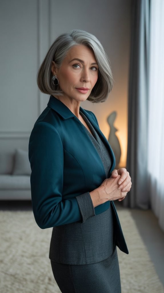  Asymmetrical Grey Bob