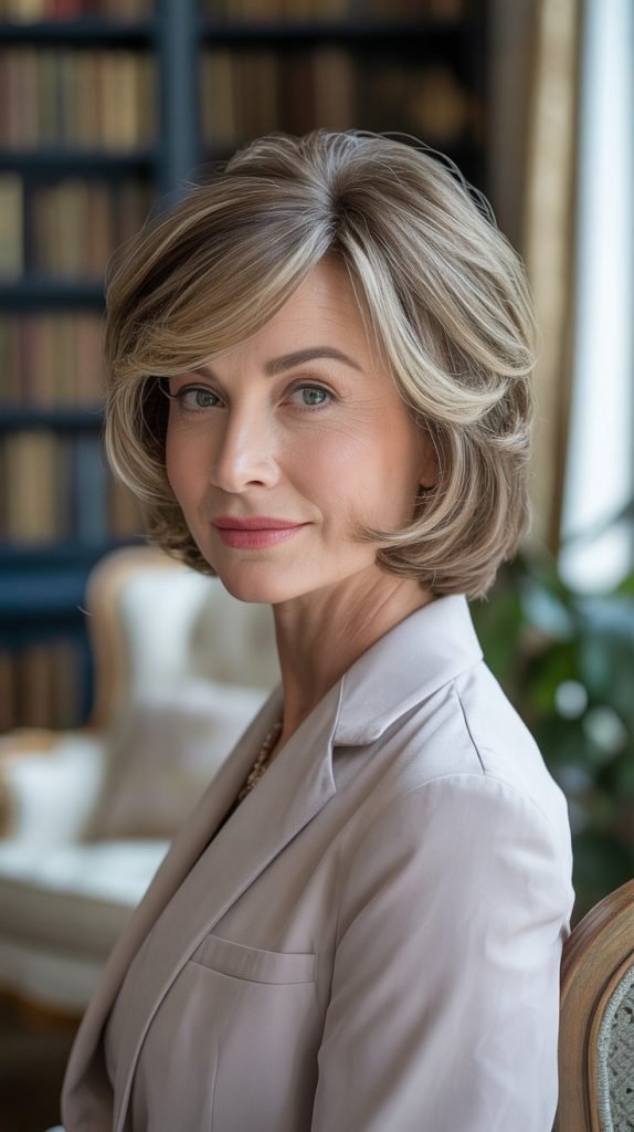 Feathered Bob with Subtle Highlights