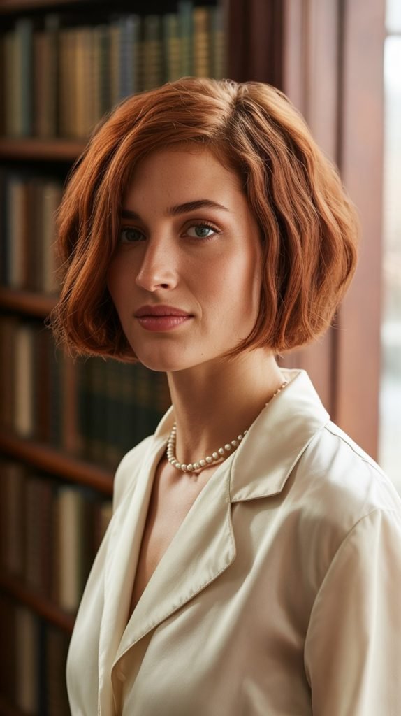 12. Feathered Bob with Auburn Color