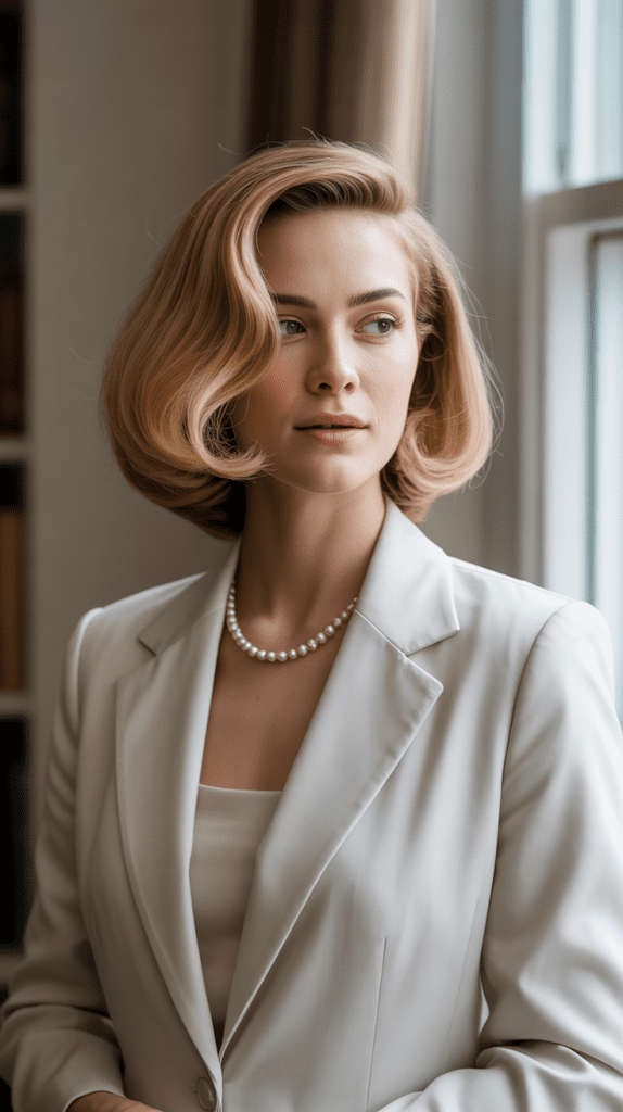Curved Blonde Bob with Rounded Silhouette
