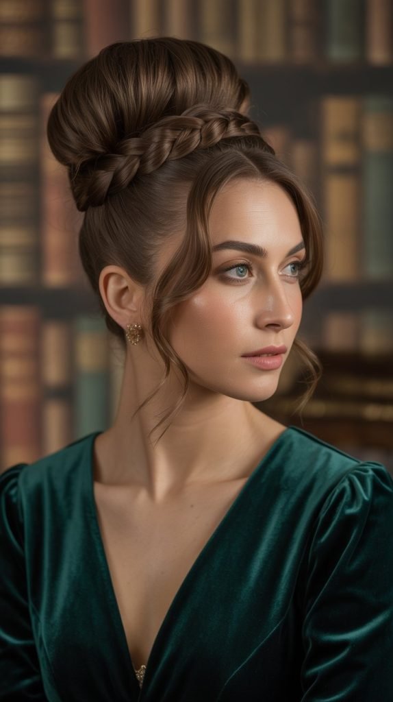 . High Bun with Braided Base