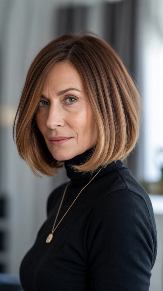 Feathered Bob with Subtle Ombre