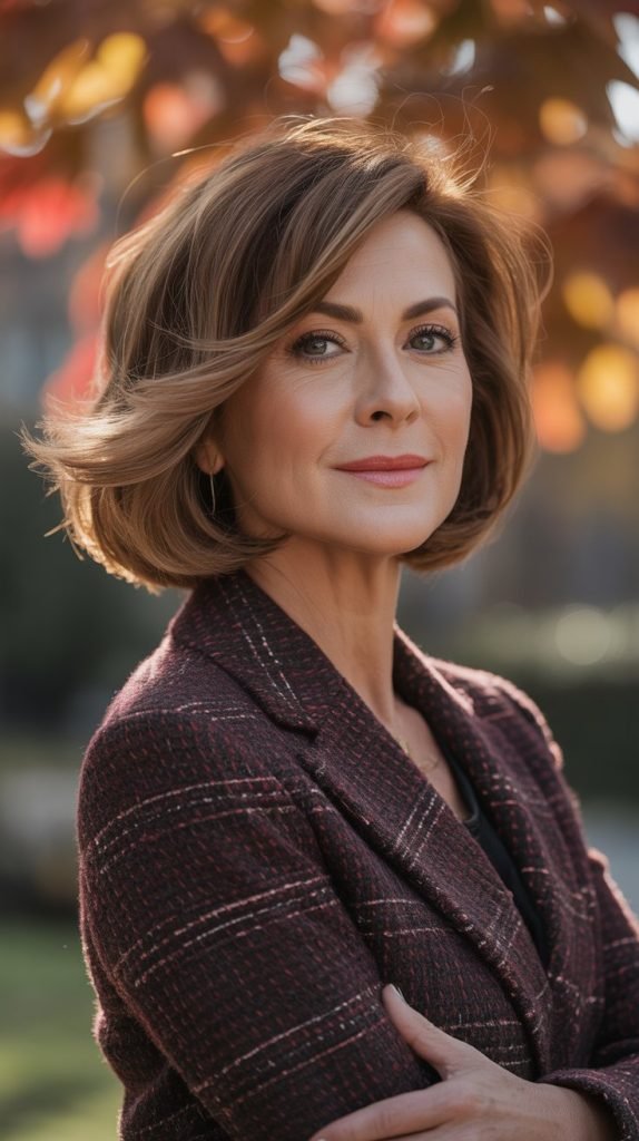 Feathered Bob with Copper Highlights