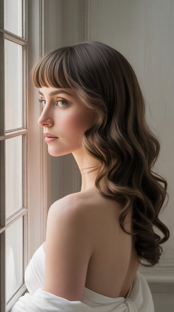 Long Side Bangs with Spiral Curls