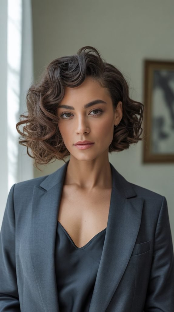 Asymmetrical Curly Lob with Deep Part