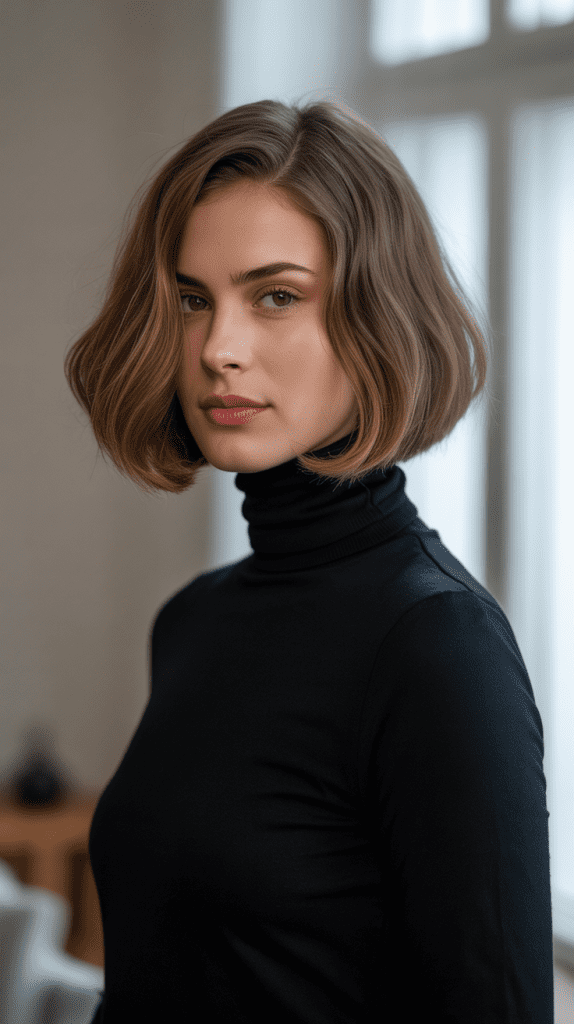 Ear-Length Bob for Round Faces