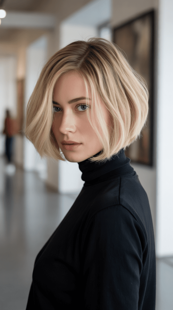 Graduated Blonde French Bob