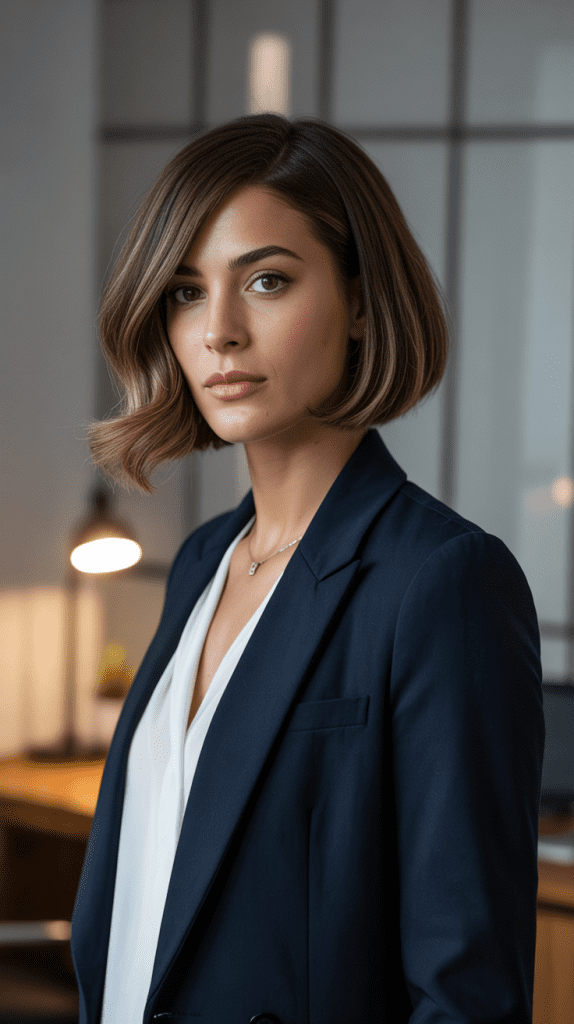 Angled Bob with Long Side Bangs