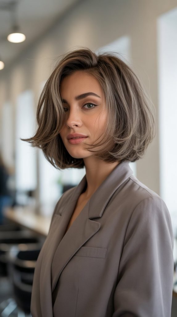 Layered Bob with Volume at Crown