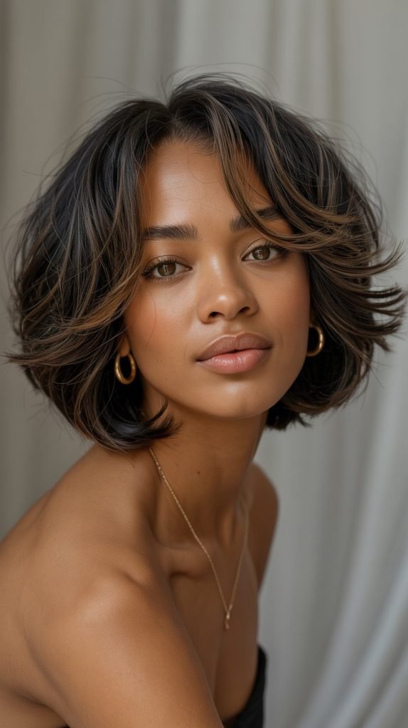 2. Textured Layered Bob