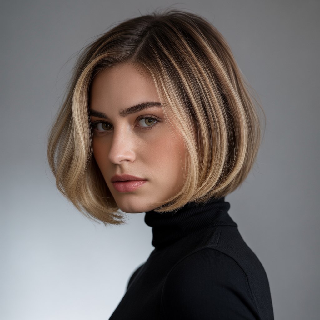 French Bob with Strategic Highlights