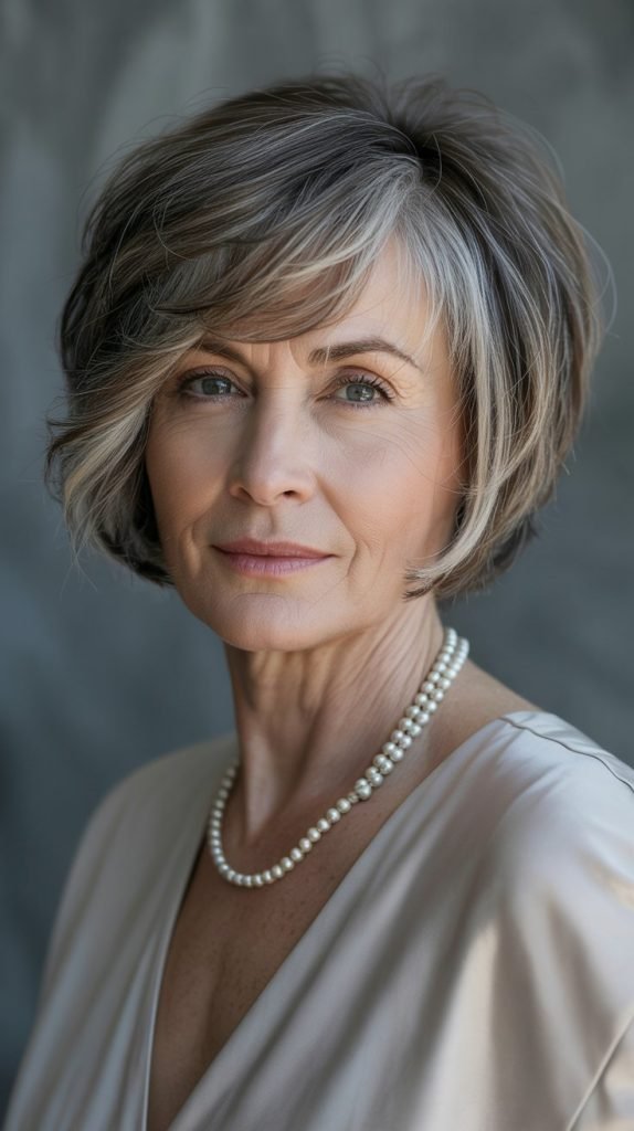 Feathered Bob with Side-Swept Fringe