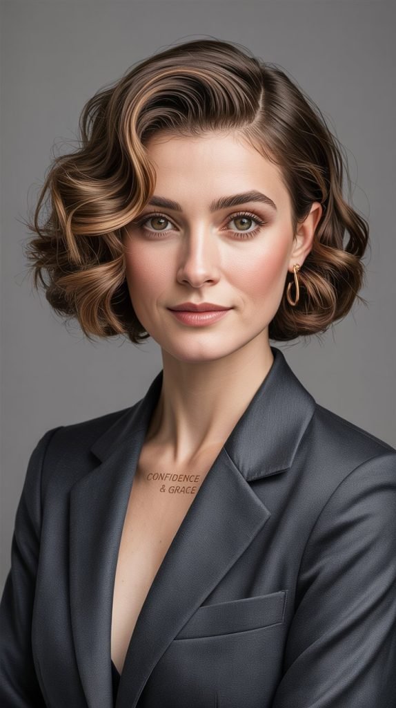  Curly Rounded Bob with Soft Layers