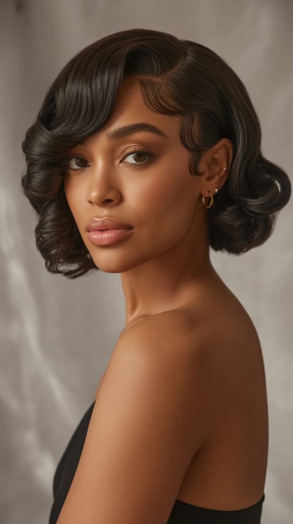 Roller Set Blunt Bob with Smooth Curls