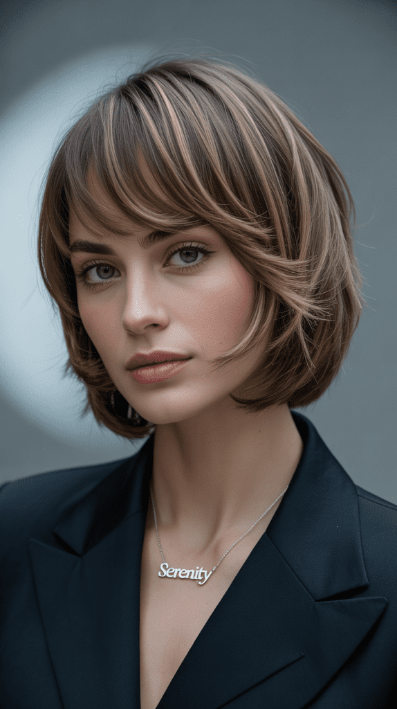  Layered French Bob with Side-Swept Bangs