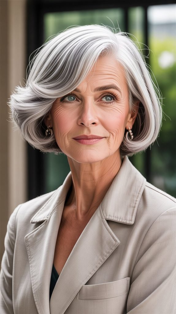 Classic Bob with Side-Swept Bangs