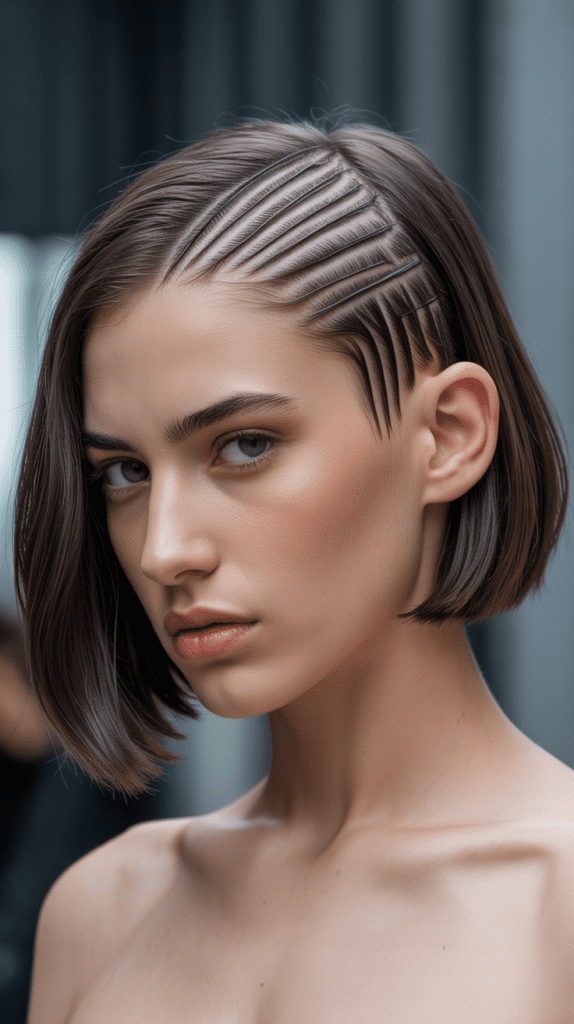Edgy Straight Bob with Geometric Undercut