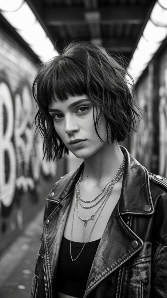 Textured Bob with Choppy Micro Bangs