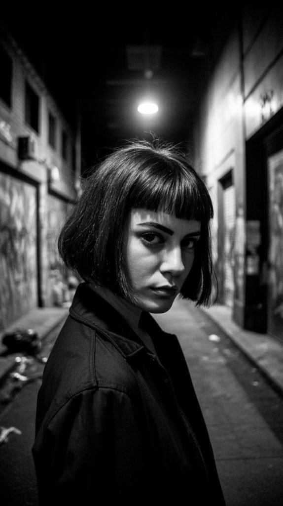 Razor-Cut Bob with Edgy Fringe