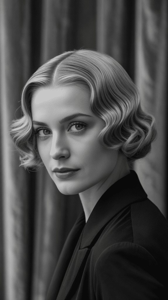 Textured Shaggy Bob with Marcel Waves