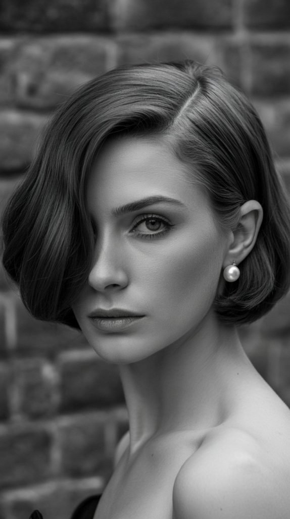  Classic Bob with Deep Side Part Fringe