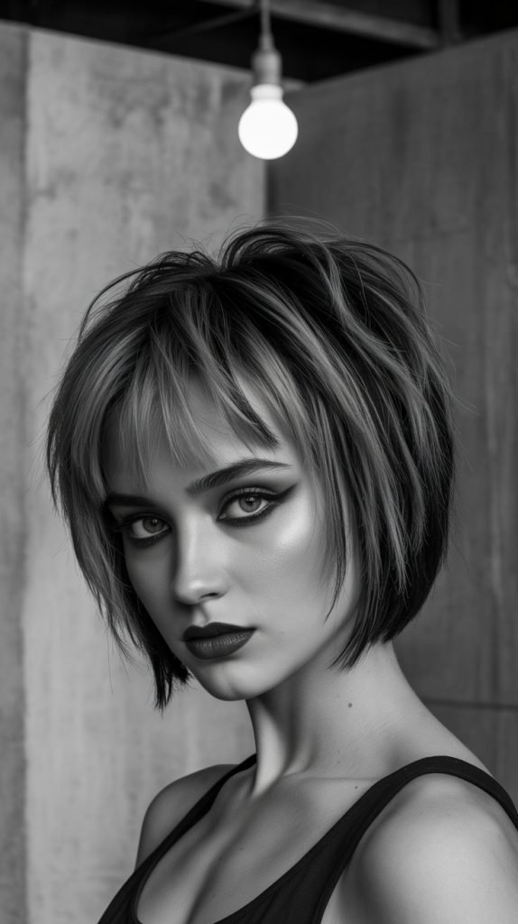  Bold Stacked Bob with Dramatic Layers