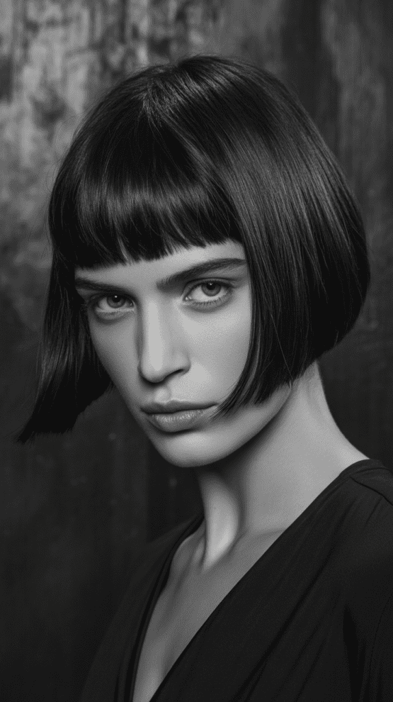 Dramatic Shag Bob with Bold Fringe