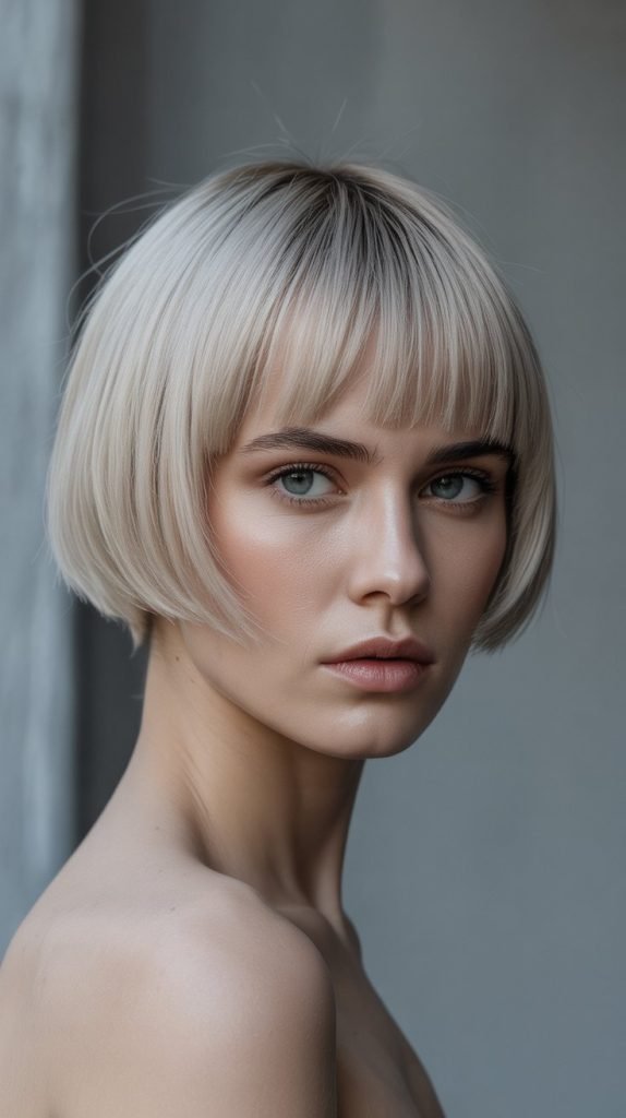 Ash Blonde Angular Bob