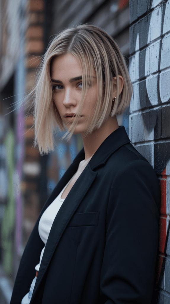 Dramatic Long Angled Bob