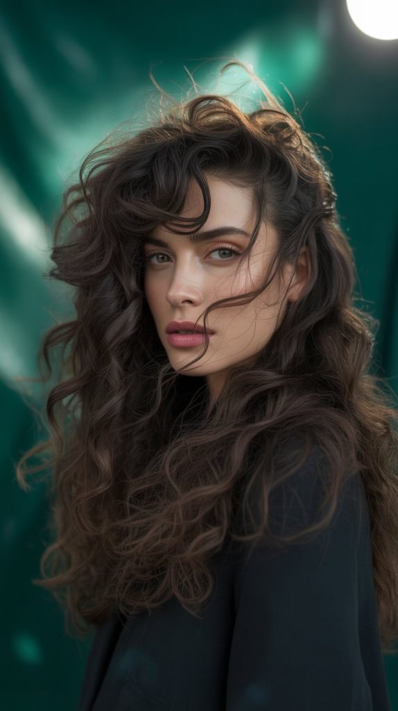 Long Curly Cut with Textured Face-Framing Pieces