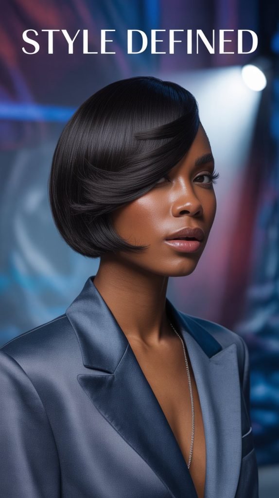 Side-Swept Feathered Bob