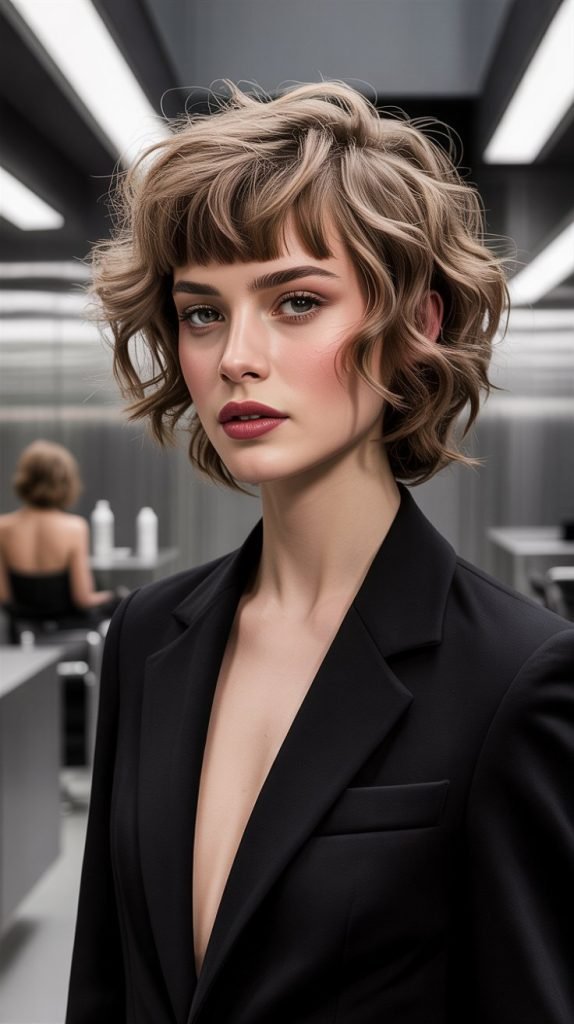 Choppy Bangs with Layered Curls
