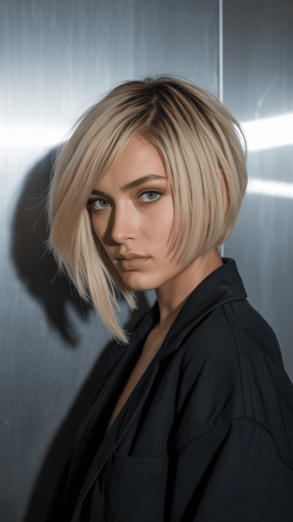 Asymmetrical Blonde Bob