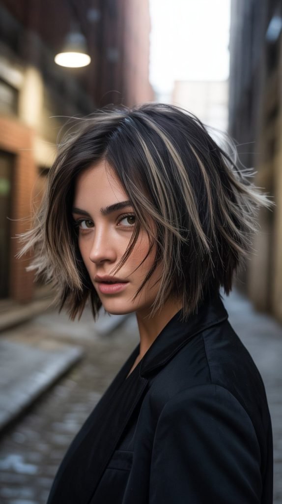10. Choppy Feathered Bob for Edgy Texture