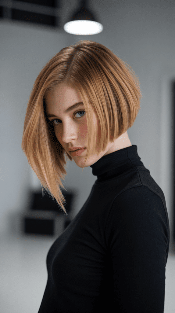 Asymmetrical Layered Blonde Bob
