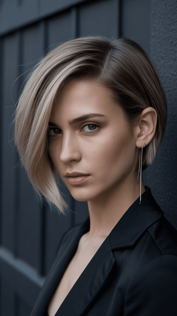 Asymmetrical Ear-Length Bob