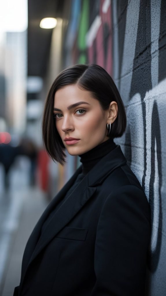 Asymmetrical Chin Bob for Square Faces