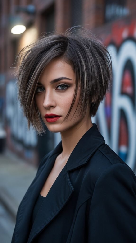 Stacked Bob with Edgy Texture