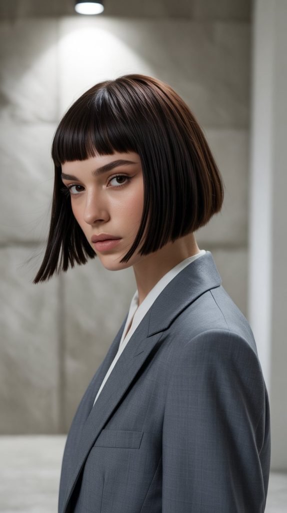 Contemporary Bob with Statement Bangs