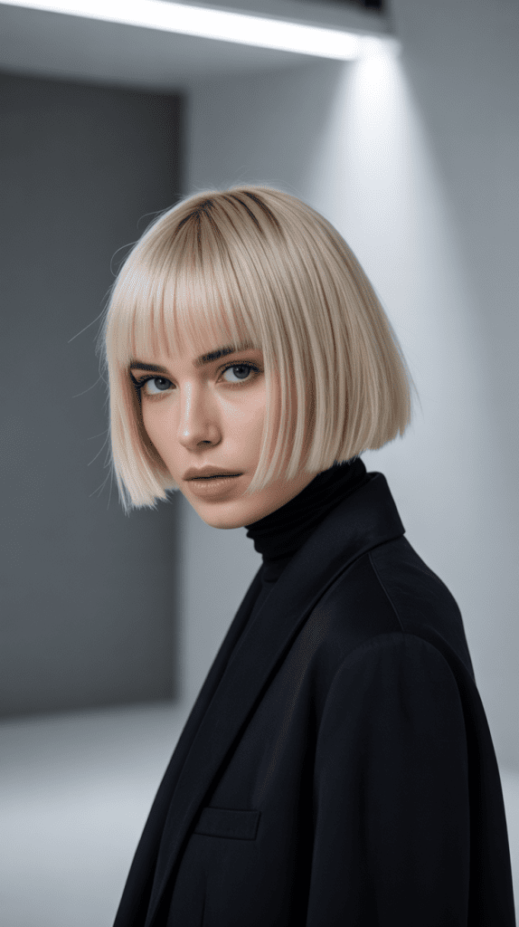 Modern Shag Bob with Statement Fringe