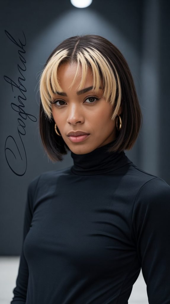 Chunky Highlight Jawline Bob