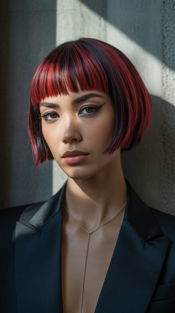 Stacked Bob with Angular Bangs