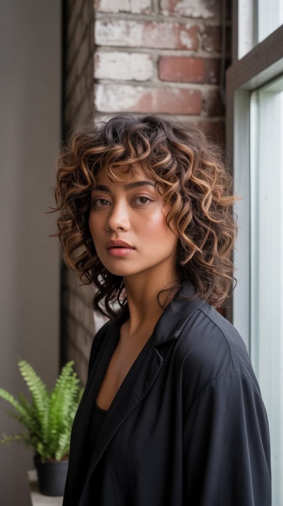 Curly Shag with Choppy Layers