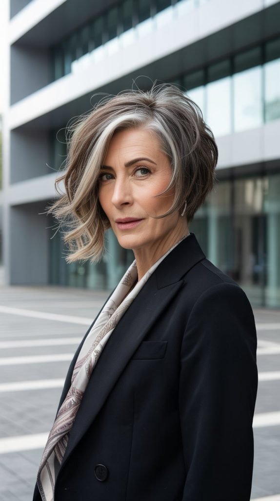  Asymmetrical Feathered Bob